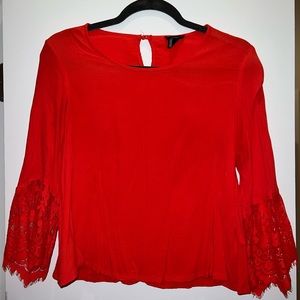 Red lace top